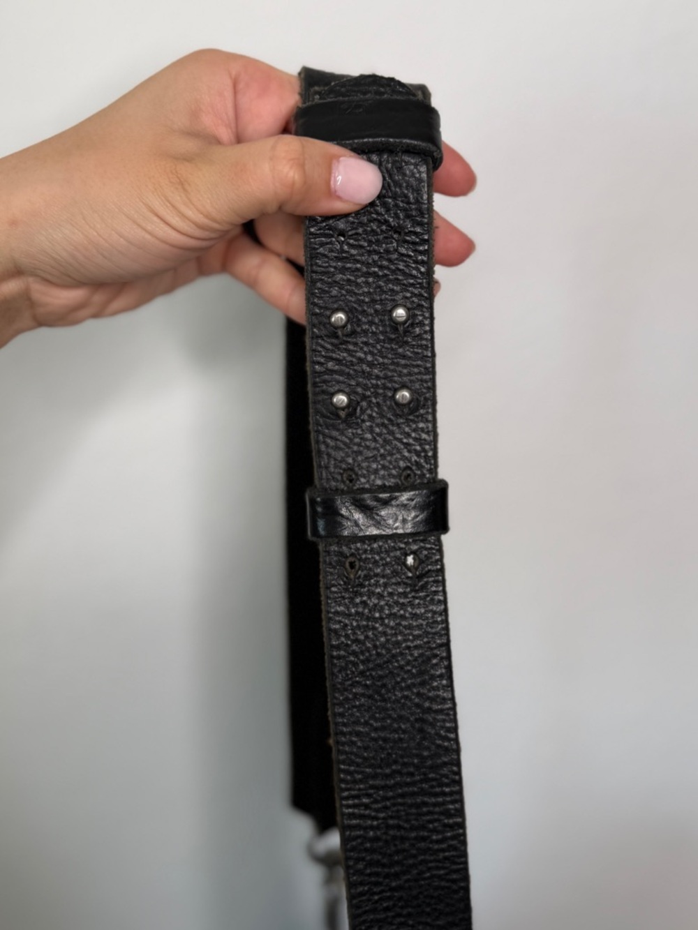 A.S.98 Studded Leather Bucket Bag Gray Brown Distressed Zipper Compartment - Picture 8 of 15